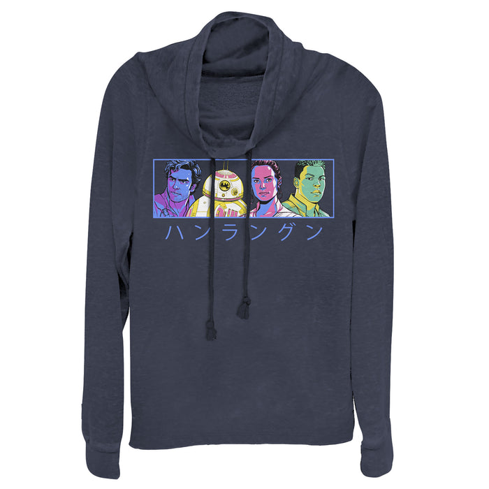 fifth sun Junior's Star Wars: The Rise of Skywalker Kanji Heroes Cowl Neck Sweatshirt