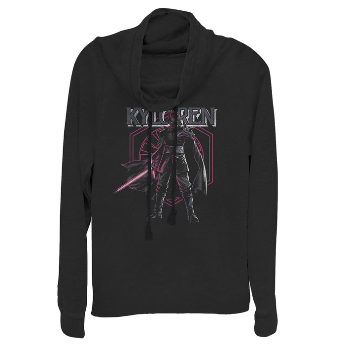 fifth sun Junior's Star Wars: The Rise of Skywalker Kylo Ren Emblem Cowl Neck Sweatshirt