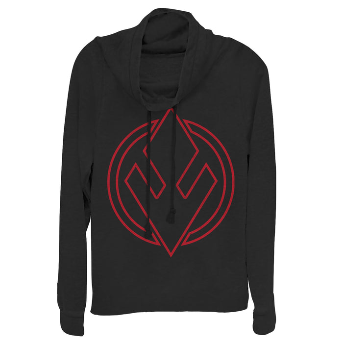fifth sun Junior's Star Wars: The Rise of Skywalker Sith Trooper Symbol Cowl Neck Sweatshirt
