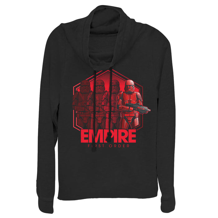 fifth sun Junior's Star Wars: The Rise of Skywalker Sith Trooper Reflection Cowl Neck Sweatshirt