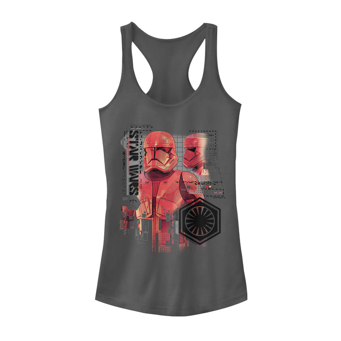 fifth sun Junior's Star Wars: The Rise of Skywalker Sith Trooper Schematic Detail Racerback Tank Top