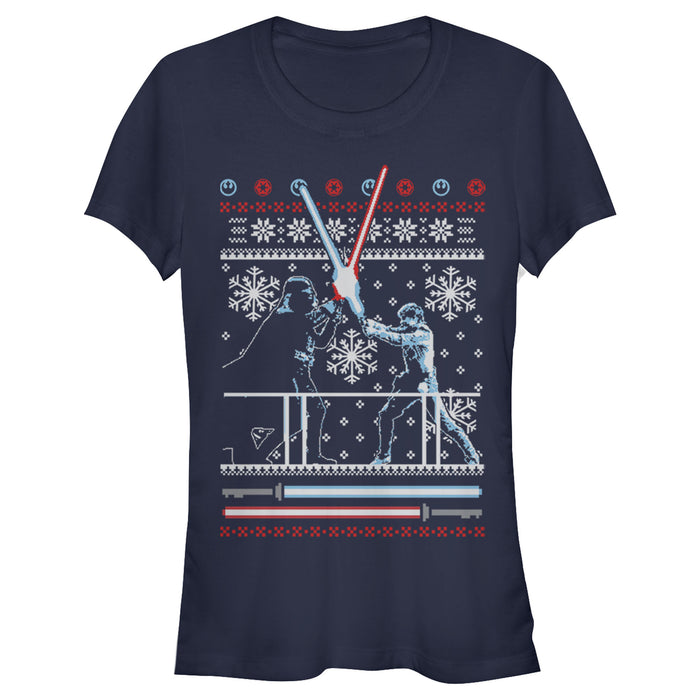 fifth sun Junior's Star Wars Ugly Christmas Duel T-Shirt
