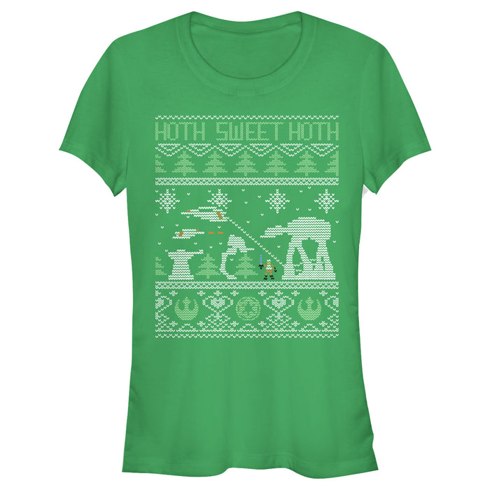 fifth sun Junior's Star Wars Ugly Christmas Hoth Sweet Hoth T-Shirt