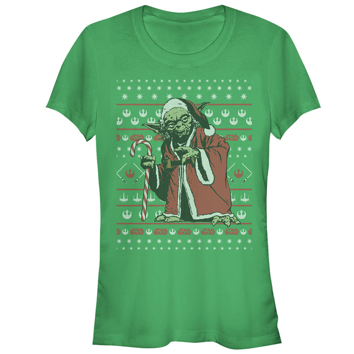 fifth sun Junior's Star Wars Ugly Christmas Santa Yoda T-Shirt