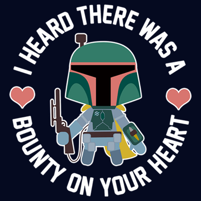 Fifth Sun Junior's Star Wars Valentine's Day Boba Fett Bounty On Heart T-Shirt