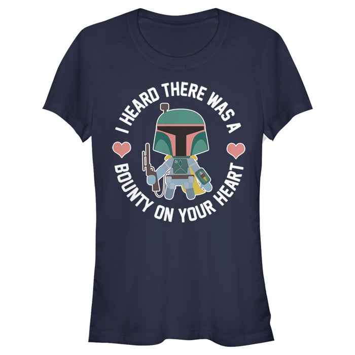 Fifth Sun Junior's Star Wars Valentine's Day Boba Fett Bounty On Heart T-Shirt