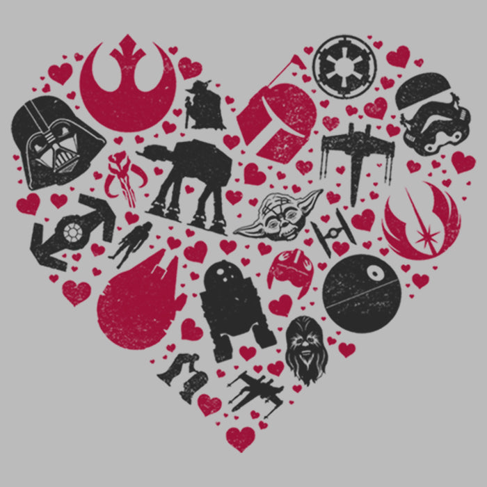 Fifth Sun Junior's Star Wars Valentine's Day Heart Icons T-Shirt
