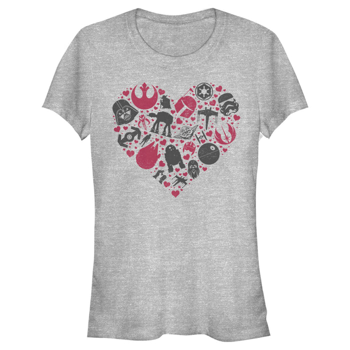 fifth sun Junior's Star Wars Valentine's Day Heart Icons T-Shirt