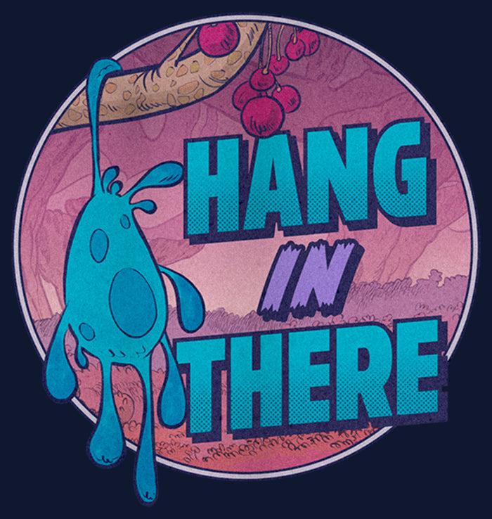 Fifth Sun Junior's Strange World Splat Hang In There Cowl Neck Sweatshirt