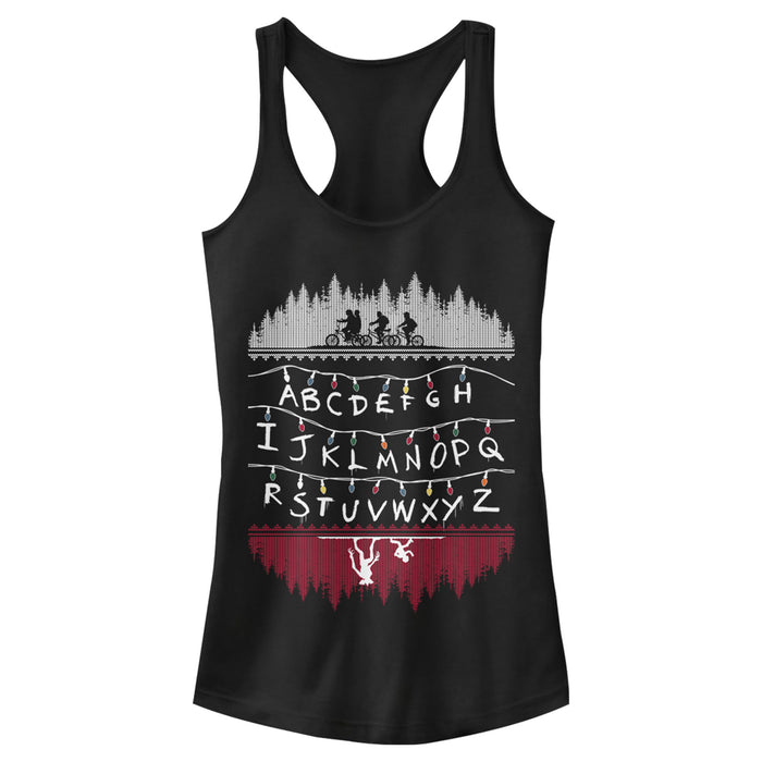 fifth sun Junior's Stranger Things Alphabet Lights Racerback Tank Top