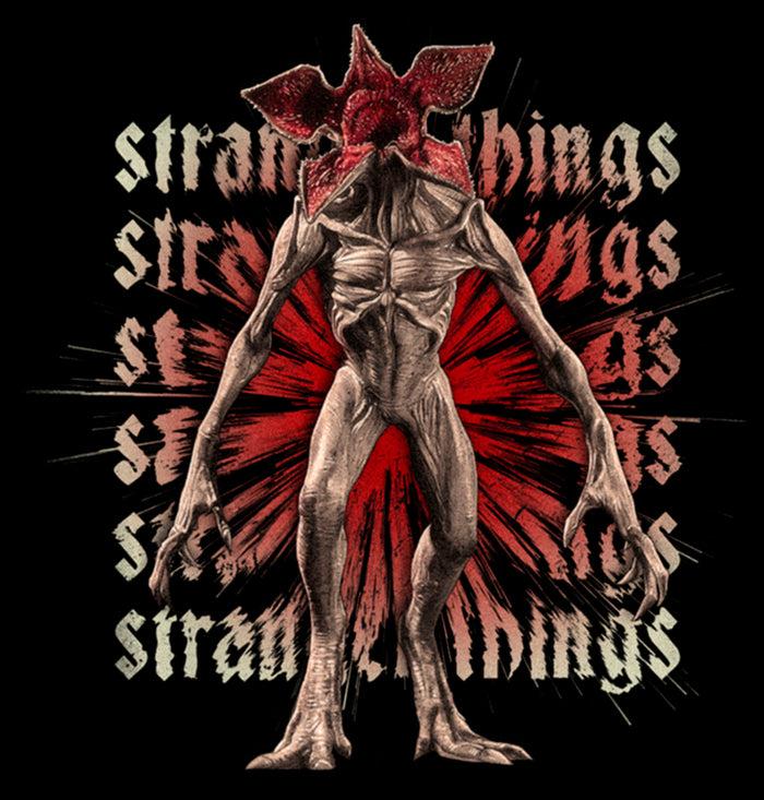 Fifth Sun Junior's Stranger Things Demogorgon Monster Logo Stacked Cowl Neck Sweatshirt