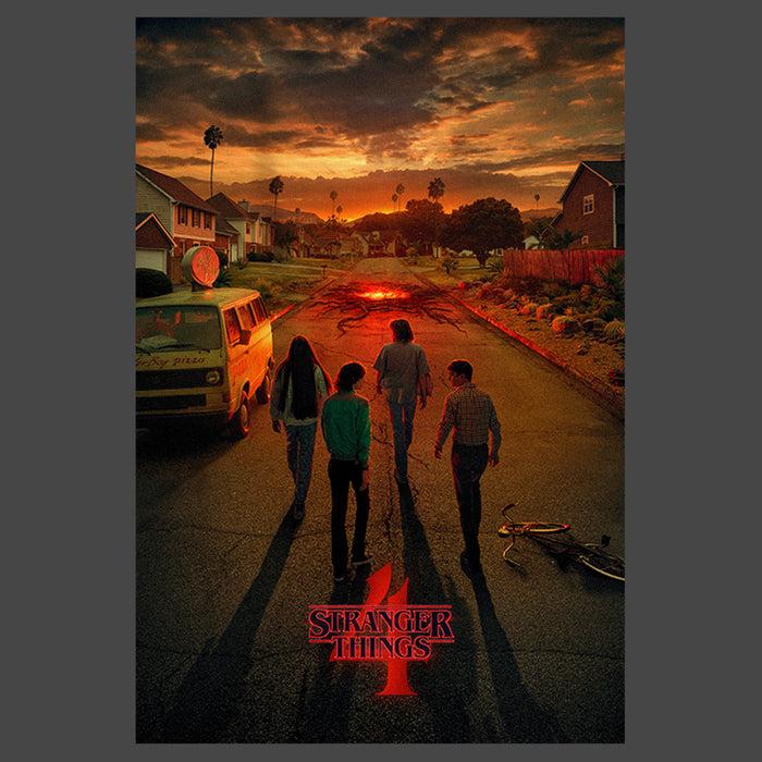 Fifth Sun Junior's Stranger Things Four Friends Rift Apocalypse Poster Racerback Tank Top
