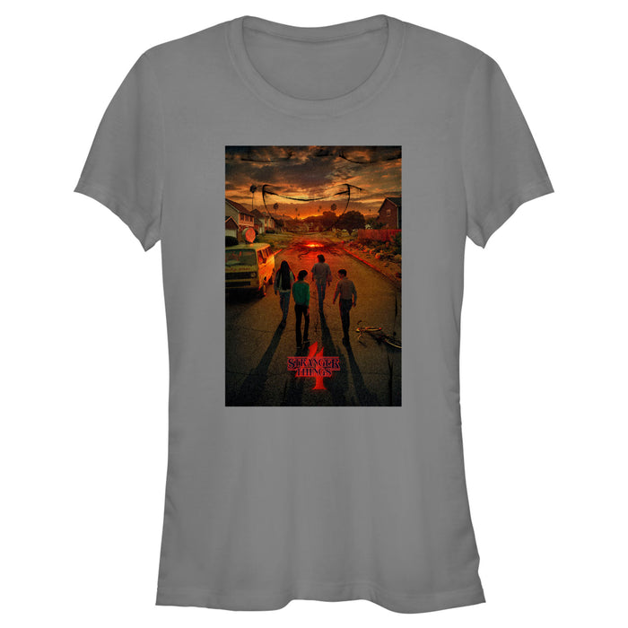 fifth sun Junior's Stranger Things Four Friends Rift Apocalypse Poster T-Shirt