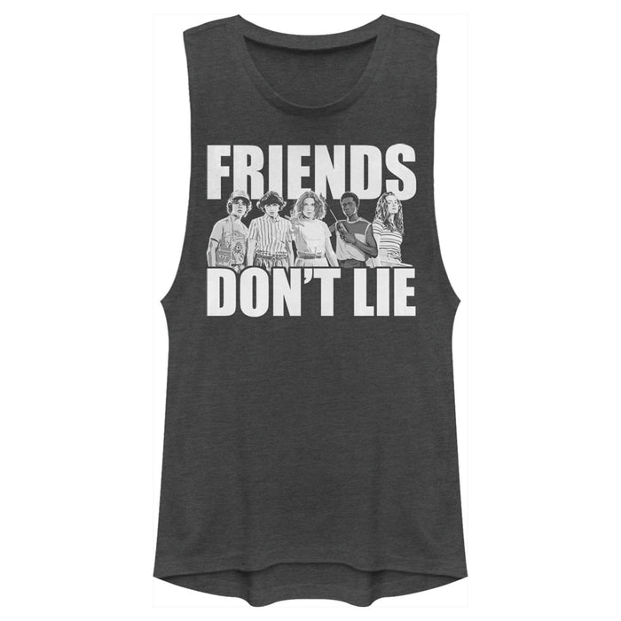 fifth sun Junior's Stranger Things Friends Don't Lie Character Pose Festival Muscle Tee