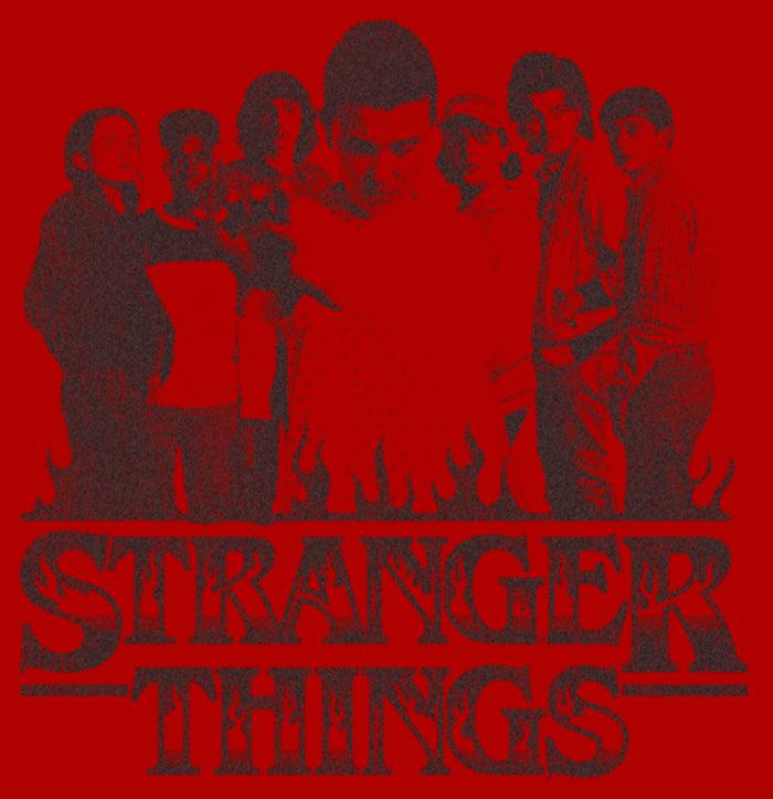 Fifth Sun Junior's Stranger Things Group Shot And Flaming Logo T-Shirt