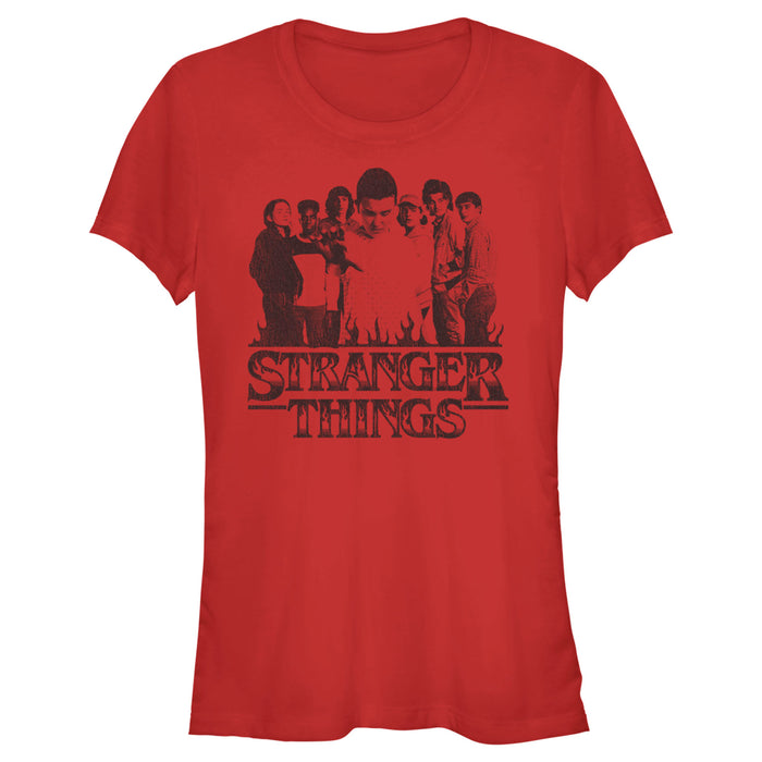 fifth sun Junior's Stranger Things Group Shot and Flaming Logo T-Shirt