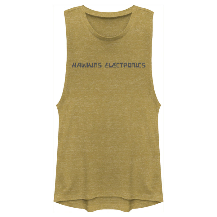 fifth sun Junior's Stranger Things Hawkins Electronics Logo Festival Muscle Tee