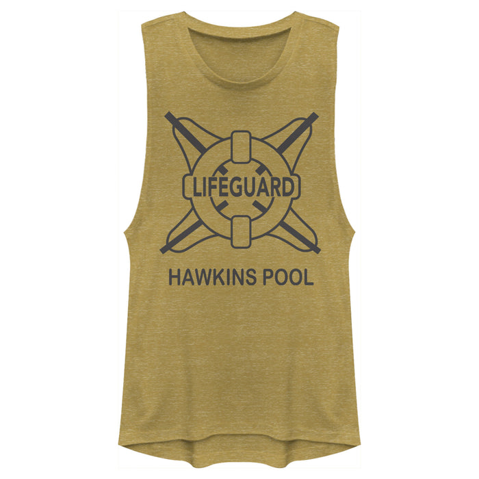 fifth sun Junior's Stranger Things Hawkins Lifeguard Festival Muscle Tee