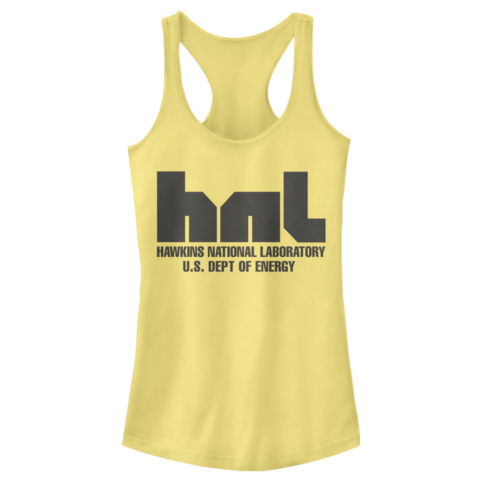 fifth sun Junior's Stranger Things Hawkins National Lab Logo Racerback Tank Top