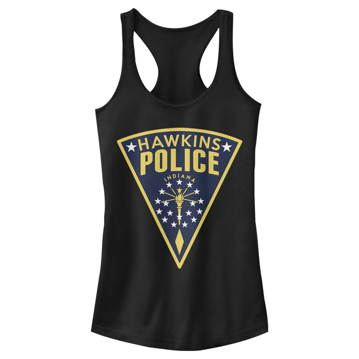fifth sun Junior's Stranger Things Hawkins Police Crest Racerback Tank Top
