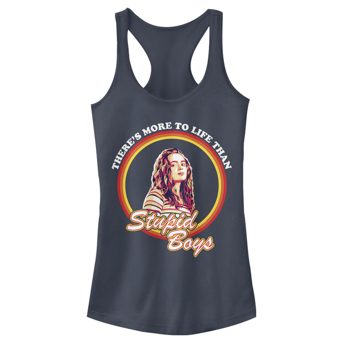 fifth sun Junior's Stranger Things Max More to Life than Boys Racerback Tank Top