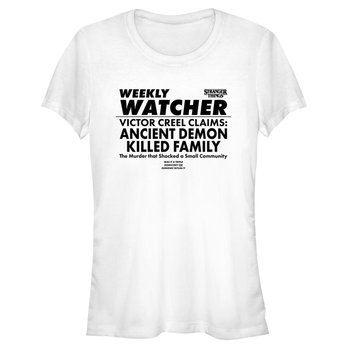 fifth sun Junior's Stranger Things Newspaper Weekly Watcher T-Shirt