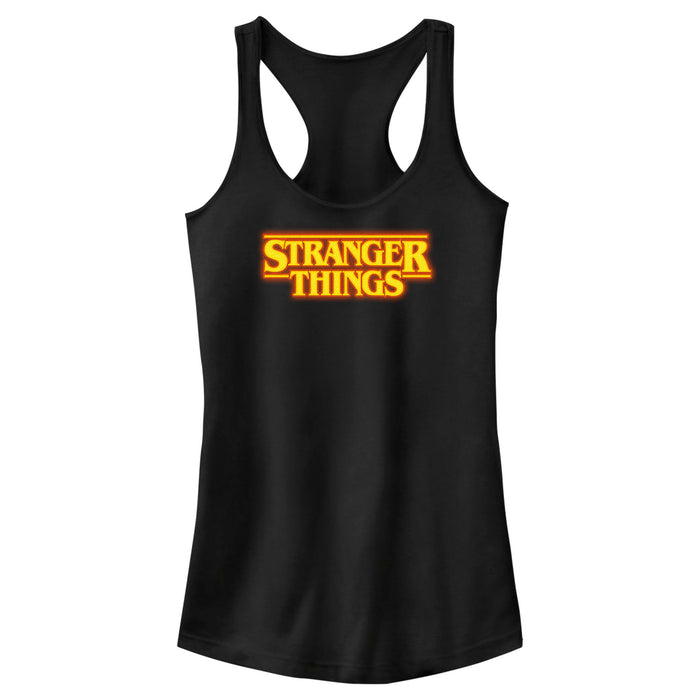 fifth sun Junior's Stranger Things Orange Logo Racerback Tank Top