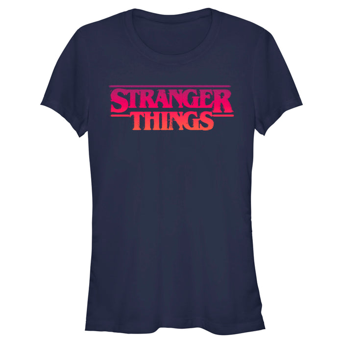 fifth sun Junior's Stranger Things Pink Logo T-Shirt