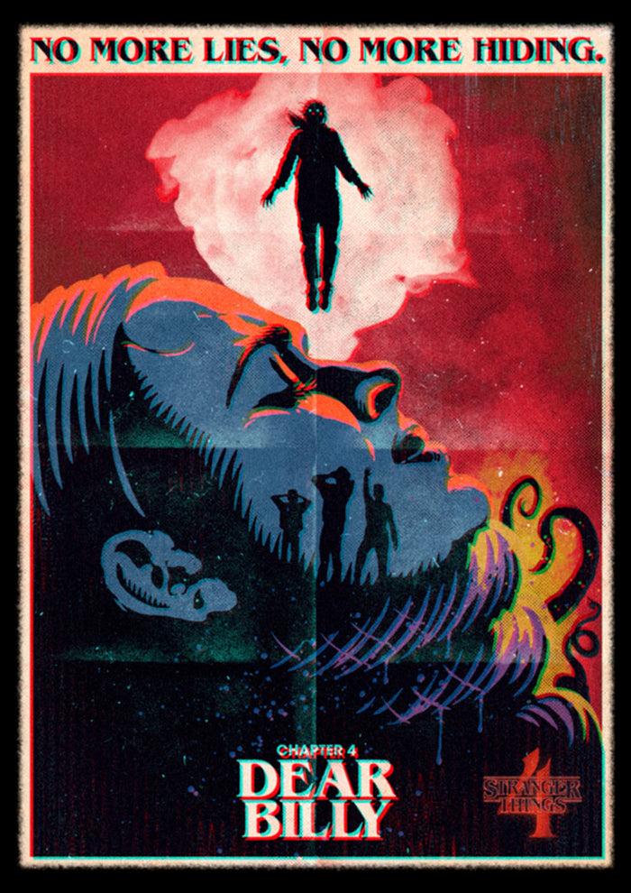 Fifth Sun Junior's Stranger Things Retro Dear Billy Poster T-Shirt