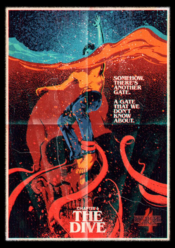 Fifth Sun Junior's Stranger Things Retro The Dive Poster T-Shirt