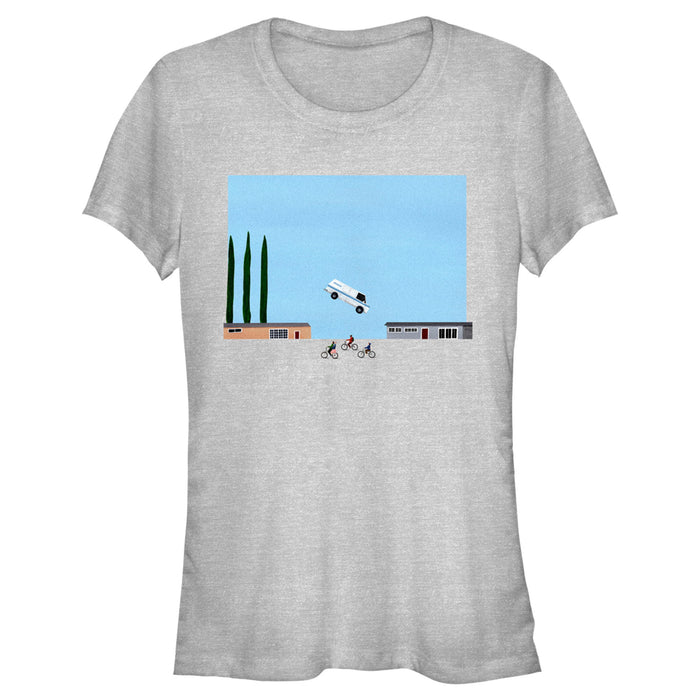 fifth sun Junior's Stranger Things Runaway Flying Van Scene T-Shirt