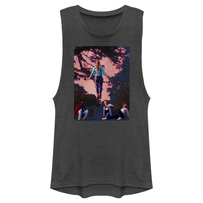 fifth sun Junior's Stranger Things Running Up That Hill Festival Muscle Tee