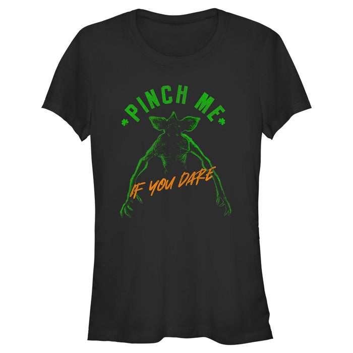fifth sun Junior's Stranger Things St. Patrick's Day Demogorgon Pinch Me If You Dare T-Shirt