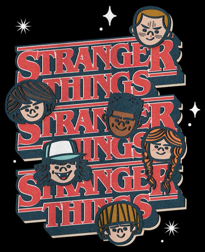 Fifth Sun Junior's Stranger Things The Gang Cartoon Logo Cowl Neck Sweatshirt
