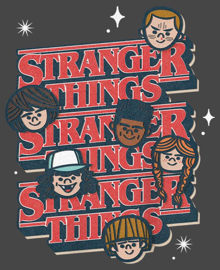 Fifth Sun Junior's Stranger Things The Gang Cartoon Logo Racerback Tank Top