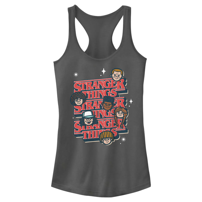 fifth sun Junior's Stranger Things The Gang Cartoon Logo Racerback Tank Top
