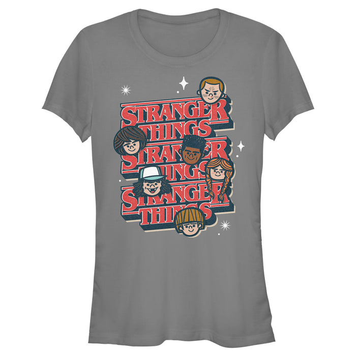 fifth sun Junior's Stranger Things The Gang Cartoon Logo T-Shirt