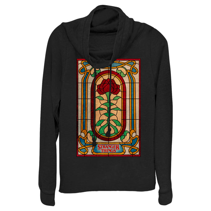 fifth sun Junior's Stranger Things The Rose of Life Cowl Neck Sweatshirt