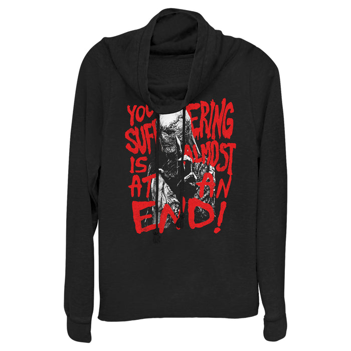 fifth sun Junior's Stranger Things Vecna Suffering Almost At An End Cowl Neck Sweatshirt