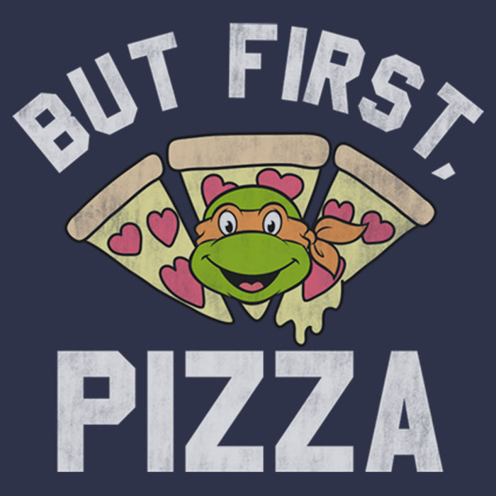 Fifth Sun Junior's Teenage Mutant Ninja Turtles But First Pizza Cowl Neck Sweatshirt