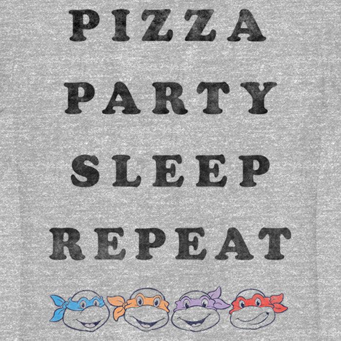 Fifth Sun Junior's Teenage Mutant Ninja Turtles Distressed Pizza Party Sleep Repeat T-Shirt