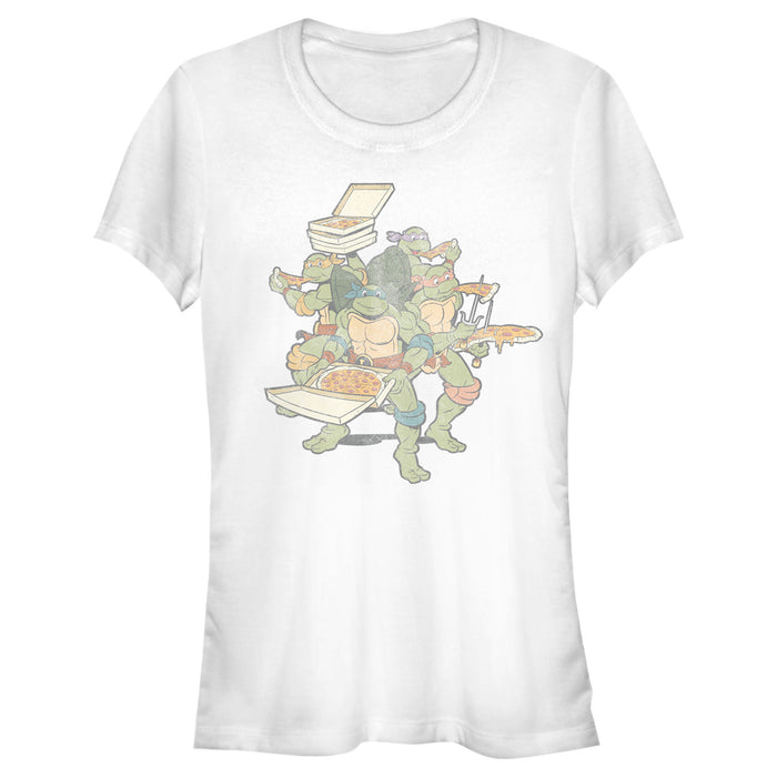 fifth sun Junior's Teenage Mutant Ninja Turtles Distressed Pizza Lovers T-Shirt