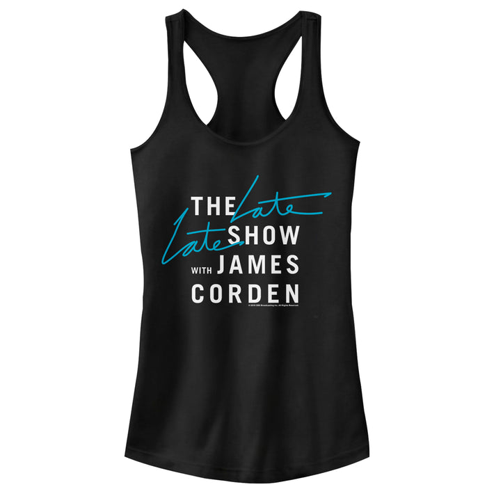 fifth sun Junior's The Late Late Show with James Corden Classic Logo Racerback Tank Top