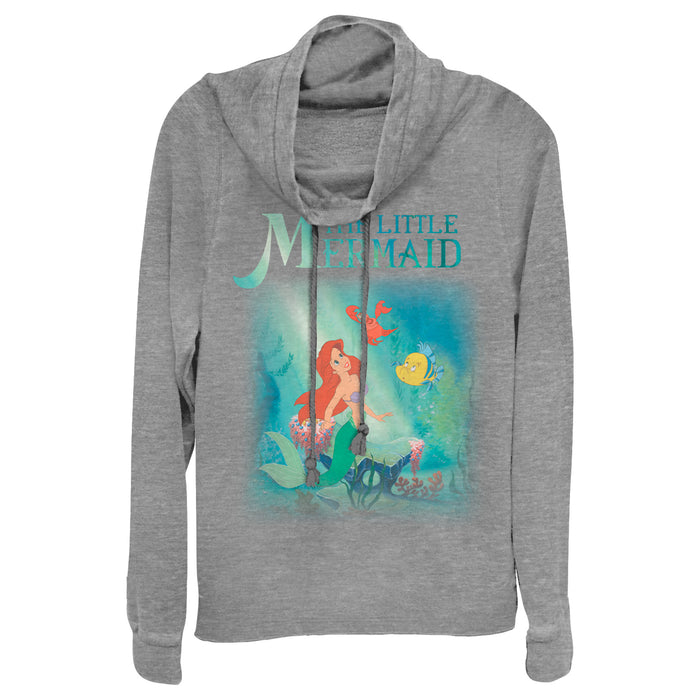 Fifth Sun Junior's The Little Mermaid Ariel And Friends Cowl Neck Sweatshirt