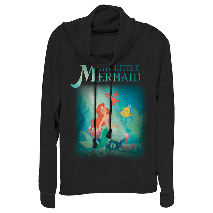 fifth sun Junior's The Little Mermaid Ariel and Friends Cowl Neck Sweatshirt