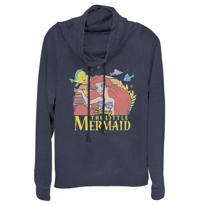 Fifth Sun Junior's The Little Mermaid Ariel Classic Cowl Neck Sweatshirt