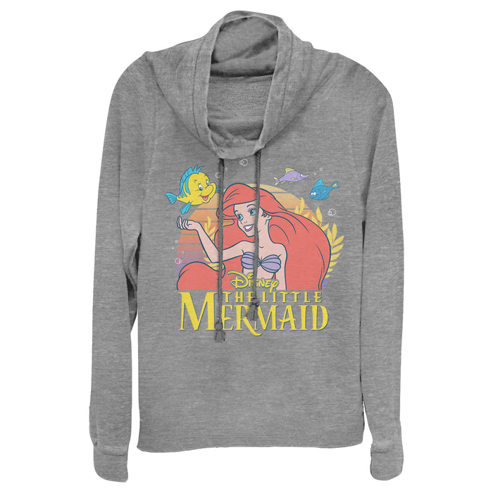 fifth sun Junior's The Little Mermaid Ariel Classic Cowl Neck Sweatshirt