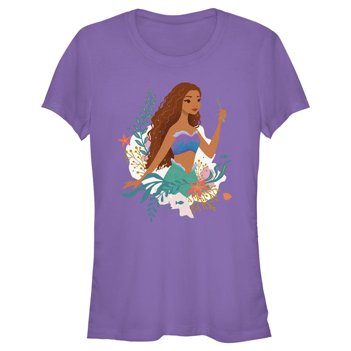 fifth sun Junior's The Little Mermaid Ariel Dinglehopper Portrait T-Shirt