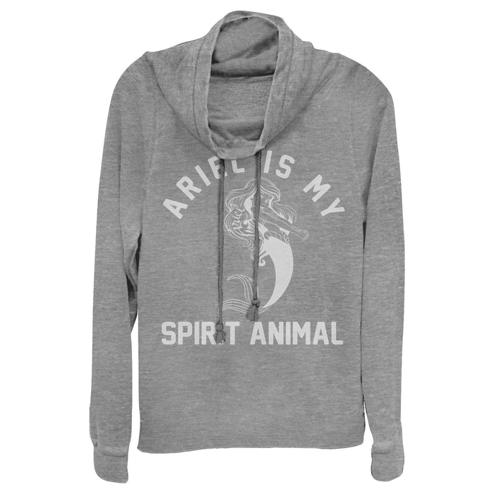 Fifth Sun Junior's The Little Mermaid Ariel Spirit Animal Cowl Neck Sweatshirt