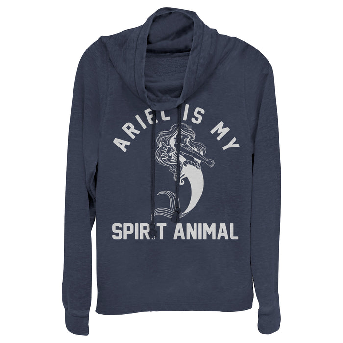 fifth sun Junior's The Little Mermaid Ariel Spirit Animal Cowl Neck Sweatshirt